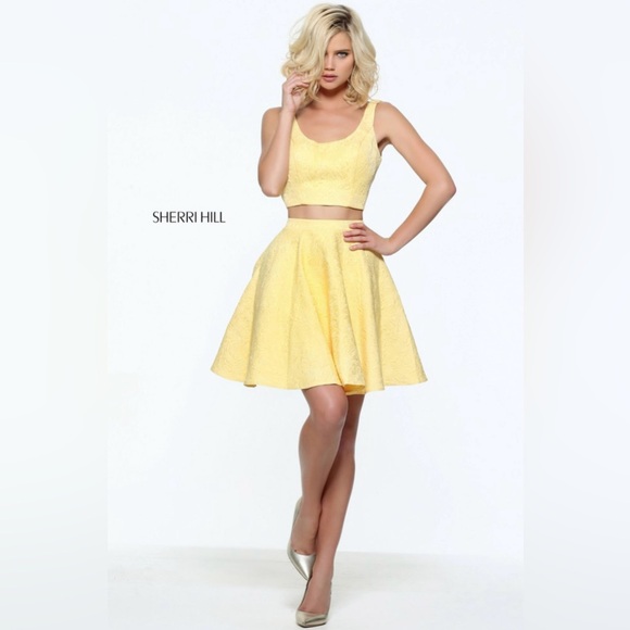 Sherri Hill S51072 yellow size 4 - Picture 1 of 3